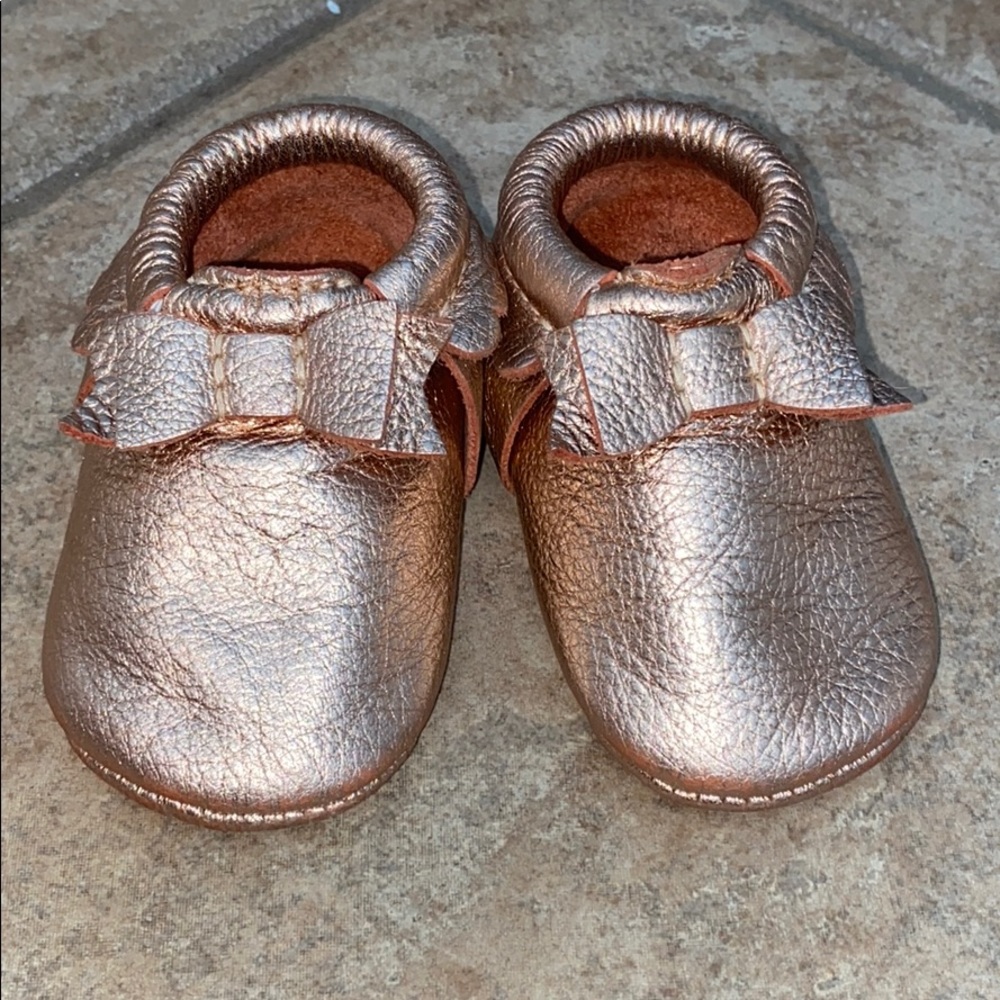 Freshly picked rose gold moccasins